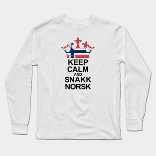 Keep Calm And Snakk Norsk Black Edition Long Sleeve T-Shirt